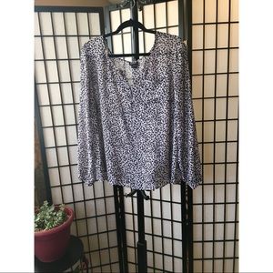 Torrid Black & White Blouse with Hearts